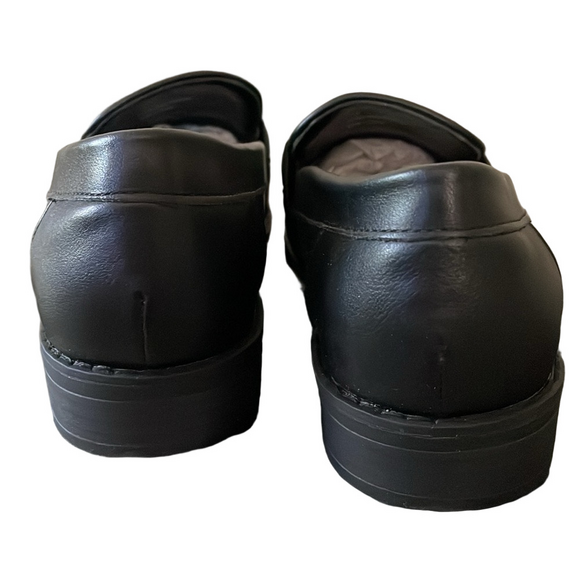 LONDON FOG Black Gold-tone Bar Loafers, Women’s Size 7.5 - Picture 5 of 5